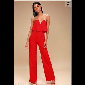 Lulu’s strapless jumpsuit